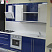 Кухня Выставка пластик  белый/синий